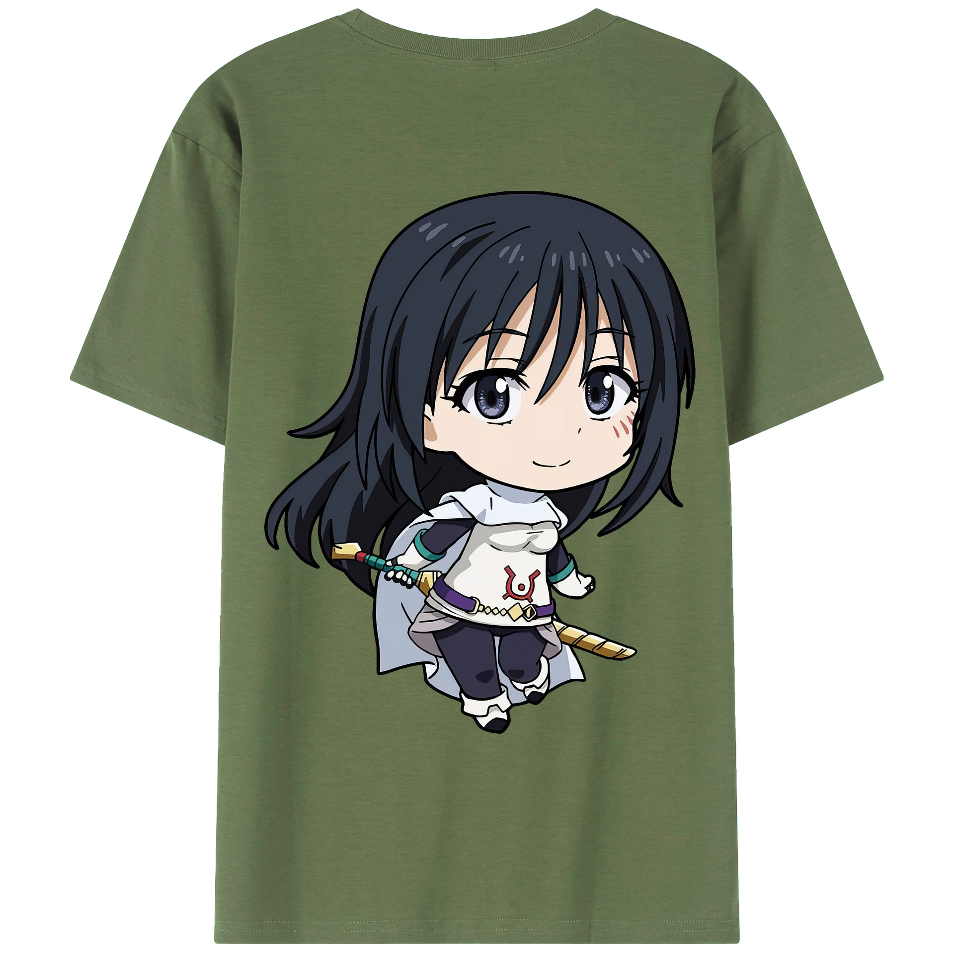（画像用） 転スラ Regarding Reincarnated to Slime 綿100％ メンズ半袖Tシャツ（バックプリント） 通気性